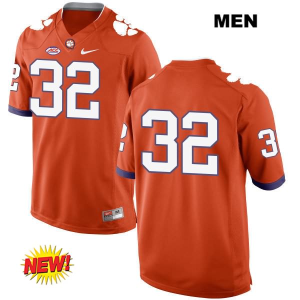 Men's Clemson Tigers #32 Kyle Cote Stitched Orange New Style Authentic Nike No Name NCAA College Football Jersey MPG6346XV